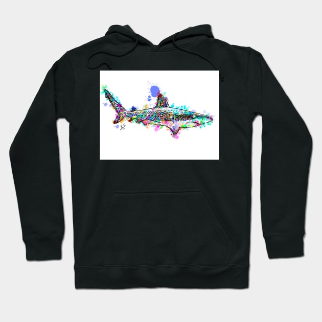 WATERCOLOR SHARK Hoodie by lautir